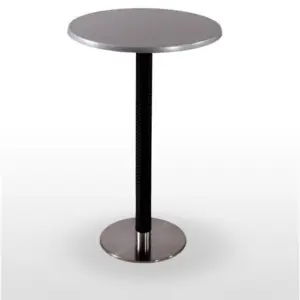 Mesa alta pie acero inoxidable columna rattan PICASSO-H-IN 40Ø R
