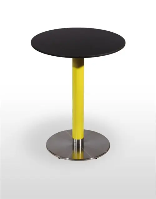 Mesa pie acero inoxidable columna metal lacada PICASSO-I 40Ø LACADA