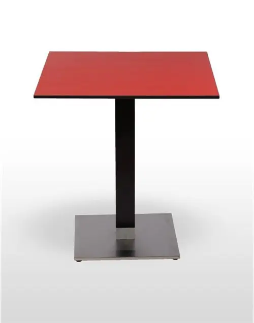 Mesa pie acero inoxidable columna metal lacada PICASSO-I 40X40 LAC