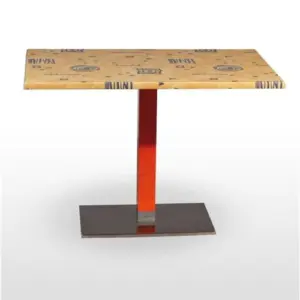Mesa pie acero inoxidable columna metal lacada PICASSO-I 60X40 LAC