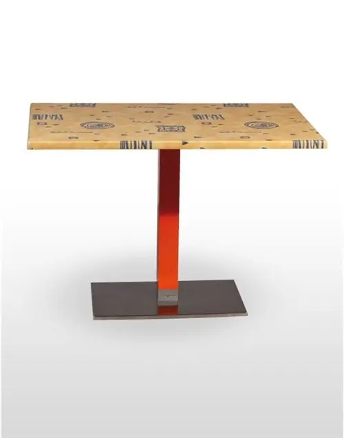 Mesa pie acero inoxidable columna metal lacada PICASSO-I 60X40 LAC