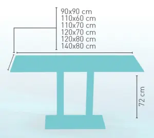 Mesa pie acero inoxidable columna metal lacada PICASSO-I 70X40 LAC