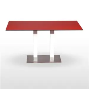 Mesa pie acero inoxidable columna metal lacada PICASSO-I 70X40 LAC