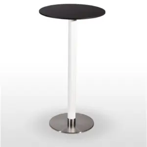 Mesa alta pie acero inoxidable columna metal lacada PICASSO-H-I 40 Ø LAC