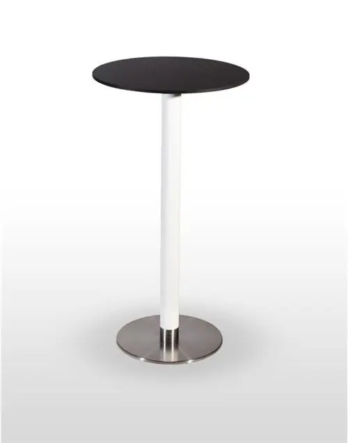 Mesa alta pie acero inoxidable columna metal lacada PICASSO-H-I 40 Ø LAC