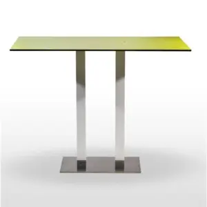 Mesa alta pie acero inoxidable columna metal lacada PICASSO-H-I 70X40LAC