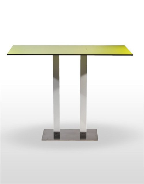 Mesa alta pie acero inoxidable columna metal lacada PICASSO-H-I 70X40LAC