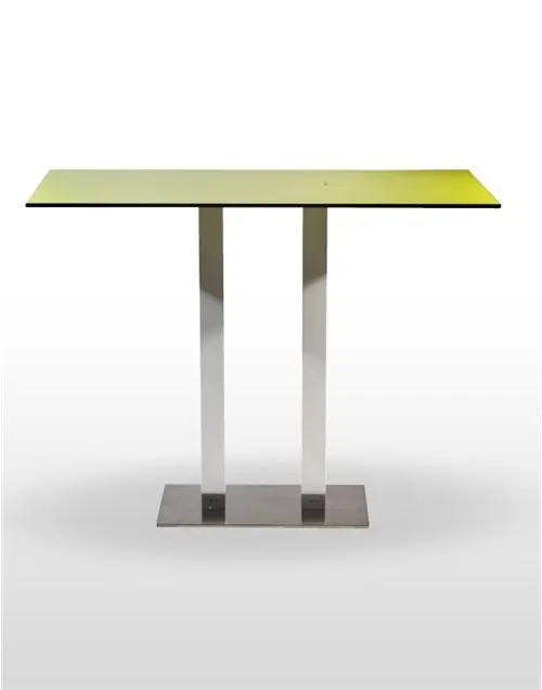 Mesa alta pie acero inoxidable columna metal lacada PICASSO-H-I 70X40LAC