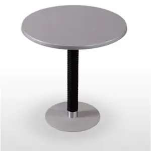 Mesa pie epoxi blanco, gris o negro, columna rattan PICASSO-EP 40 Ø R