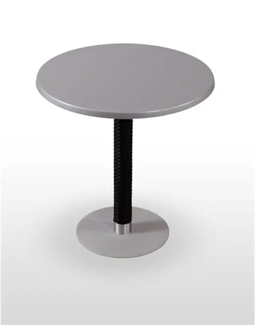 Mesa pie epoxi blanco, gris o negro, columna rattan PICASSO-EP 40 Ø R