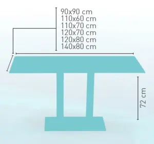 Mesa pie epoxi blanco, gris o negro, columna rattan PICASSO-EP 70X40R