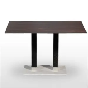 Mesa pie epoxi blanco, gris o negro, columna rattan PICASSO-EP 70X40R