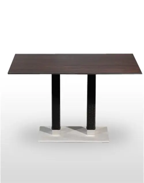 Mesa pie epoxi blanco, gris o negro, columna rattan PICASSO-EP 70X40R
