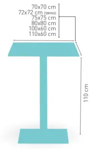 Mesa alta pie epoxi blanco, gris o negro, columna rattan PICASSO-H-E60X40R