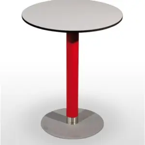 Mesa pie epoxi blanco, gris o negro, columna metal lacada PICASSO-E 40Ø LAC