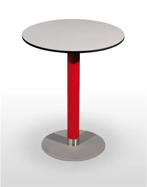 Mesa pie epoxi blanco, gris o negro, columna metal lacada PICASSO-E 40Ø LAC