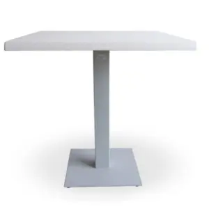 Mesa pie epoxi blanco, gris o negro, columna metal lacada PICASSO-E 40X40 LAC