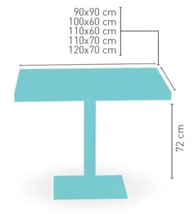 Mesa pie epoxi blanco, gris o negro, columna metal lacada PICASSO-E 60X40LAC