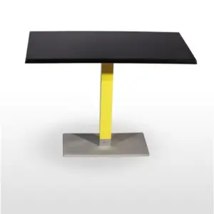 Mesa pie epoxi blanco, gris o negro, columna metal lacada PICASSO-E 60X40LAC
