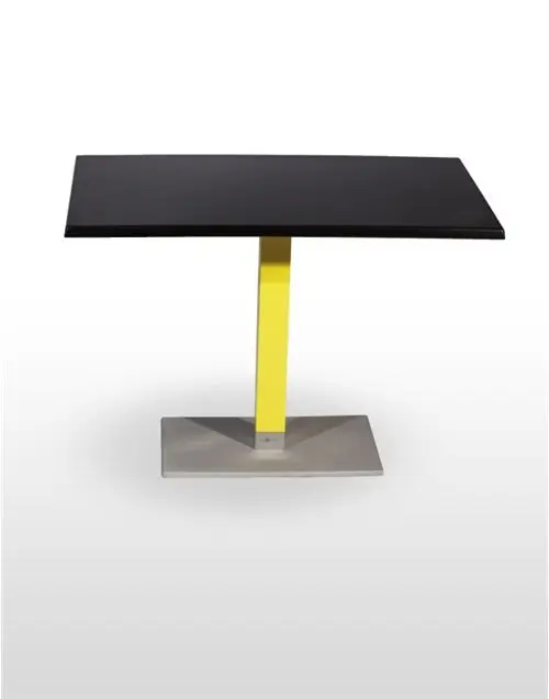 Mesa pie epoxi blanco, gris o negro, columna metal lacada PICASSO-E 60X40LAC