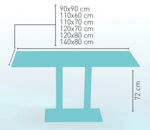 Mesa pie epoxi blanco, gris o negro, columna metal lacada PICASSO-E70X40LAC