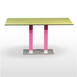 Mesa pie epoxi blanco, gris o negro, columna metal lacada PICASSO-E70X40LAC