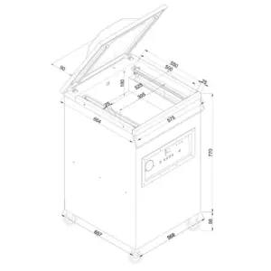 Envasadora de pie con mandos digitales controladas por tiempo VAC-20 DT E EDENOX