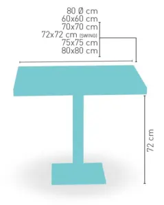 Mesa pie epoxi base y columna carta colores PICASSO EP 40X40 C