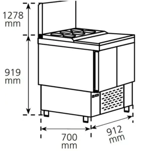 Mesa Refrigerada para preparación de ensaladas y pizzas Compacta MPGE-100 HC EDENOX