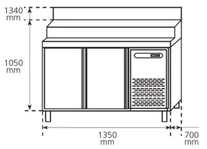 Mesa Refrigerada para preparación de ensaladas y pizzas Serie GN 1/1 MPGE2 EDENOX
