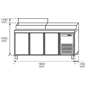 Mesa Refrigerada para preparación de ensaladas y pizzas Serie GN 1/1 MPGE2 EDENOX