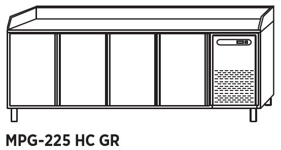 Mesa Refrigerada para preparación de ensaladas y pizzas Serie GN 1/1 MPGE2 EDENOX