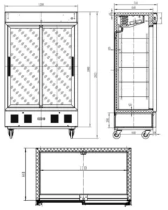 Armarios Refrigerados para exposición con Cabezal Luminoso de 2 puertas  APE-902 EDENOX