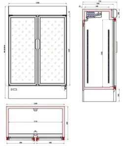 Armarios Refrigerados para exposición con Cabezal Luminoso de 2 puertas  APE-902 EDENOX