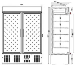 Armario Mantenimiento de Congelados para Exposición con cabezal iluminado de 2 puertas  ACE-902-C HC  EDENOX