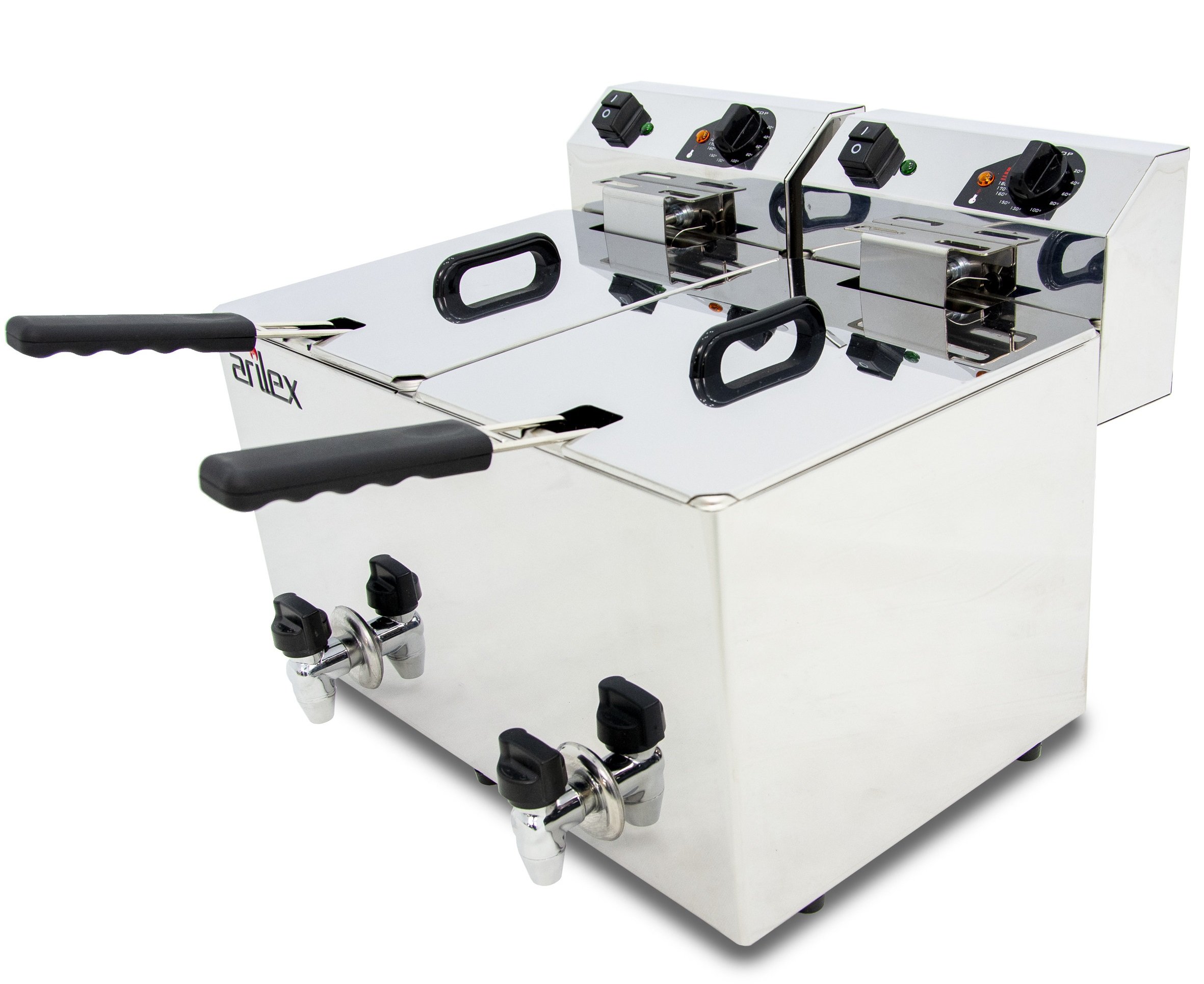 Freidora Eléctrica CON grifo de vaciado de 10+10Litros EVO1010G