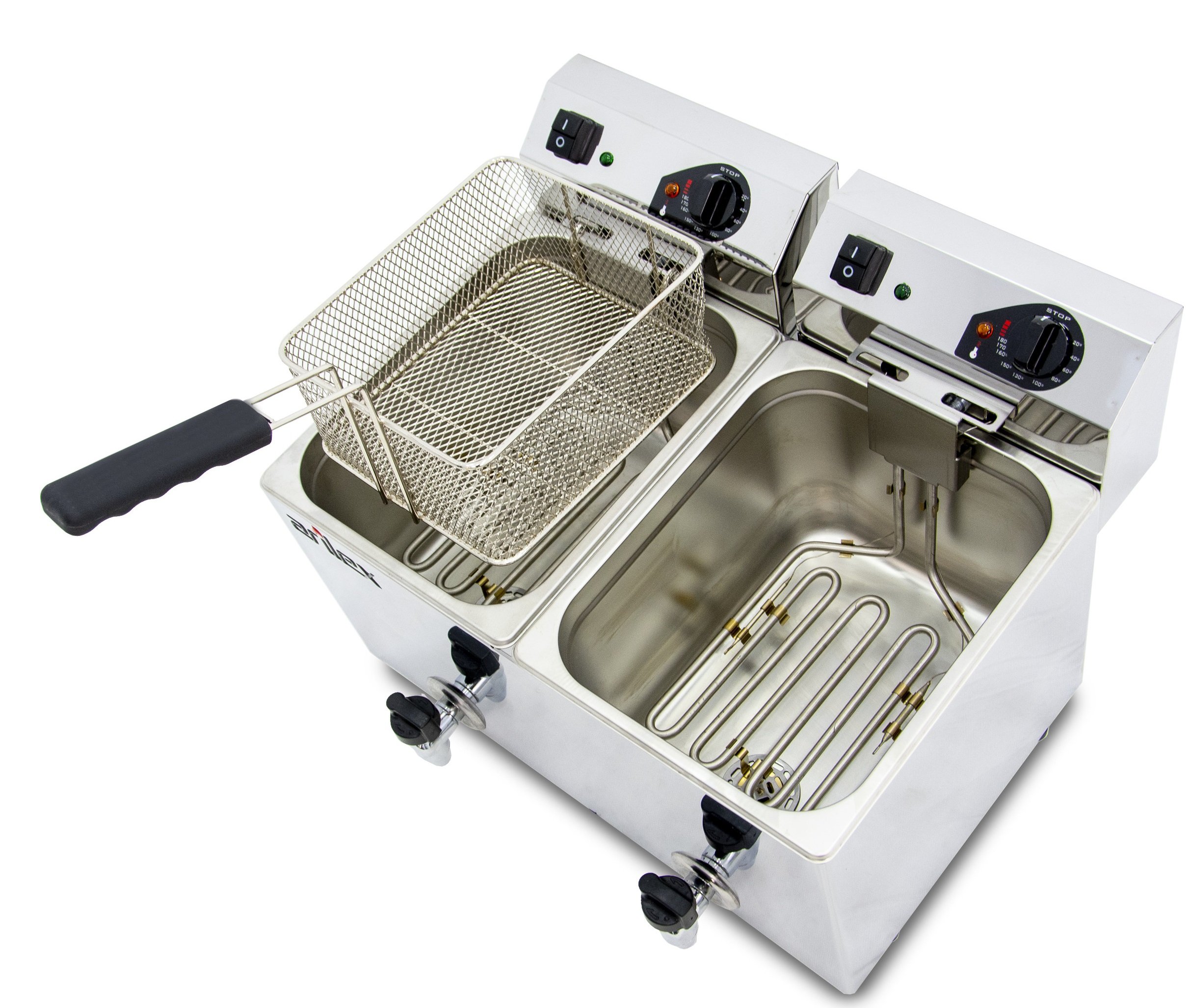 Freidora Eléctrica CON grifo de vaciado de 10+10Litros EVO1010G