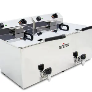Freidora Eléctrica Doble CON grifo de vaciado de 12+12 Litros EVO1212G