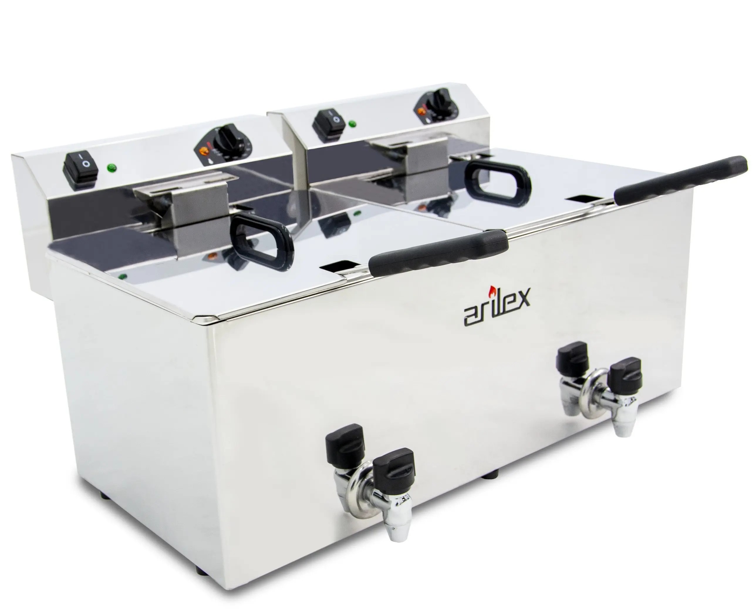 Freidora Eléctrica Doble CON grifo de vaciado de 12+12 Litros EVO1212G