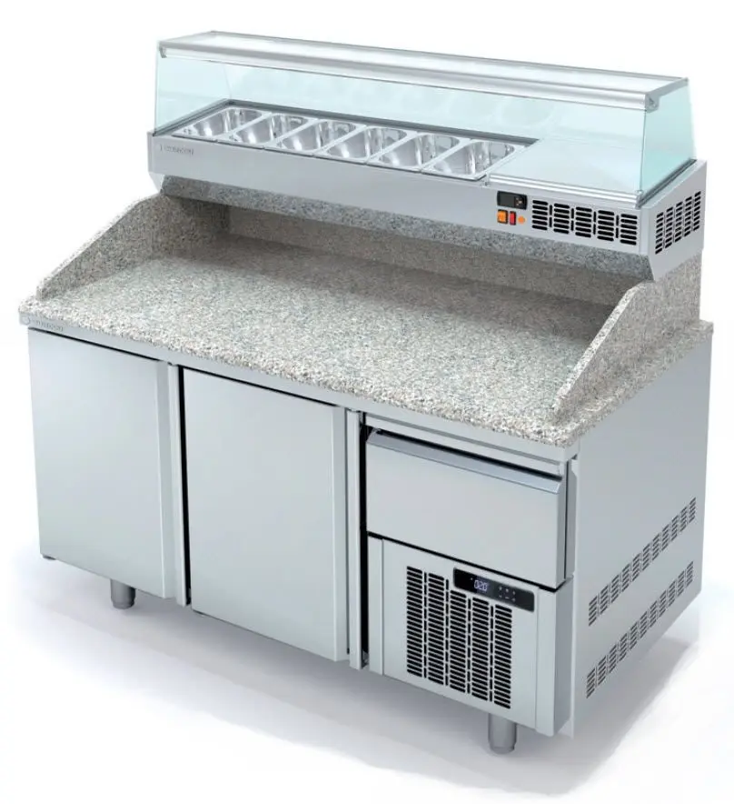 Vitrinas Refrigeradas de ingredientes para ensaladas y pizzas +4°C a +8°C  EI-VT  EDENOX