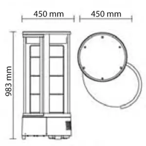 Vitrina Expositora Sobremesa de 72 litros 0°C a +10°C  VEPS-72  EDENOX