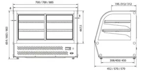 Vitrina Expositora Sobremesa de 100 litros +2°C a +8°C  VEPS-100  EDENOX