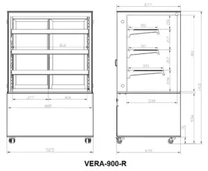 Vitrinas Refrigeradas con cristal curvo fondo 700  VERA-C  EDENOX