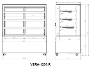 Vitrinas Refrigeradas con cristal curvo fondo 700  VERA-C  EDENOX