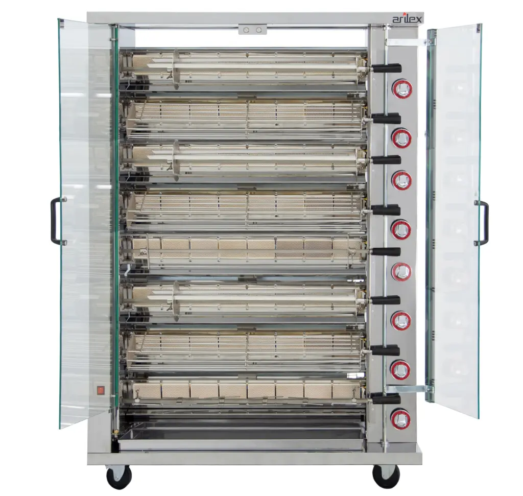 Asador de pollos a gas de 8 espadas 8ASPG