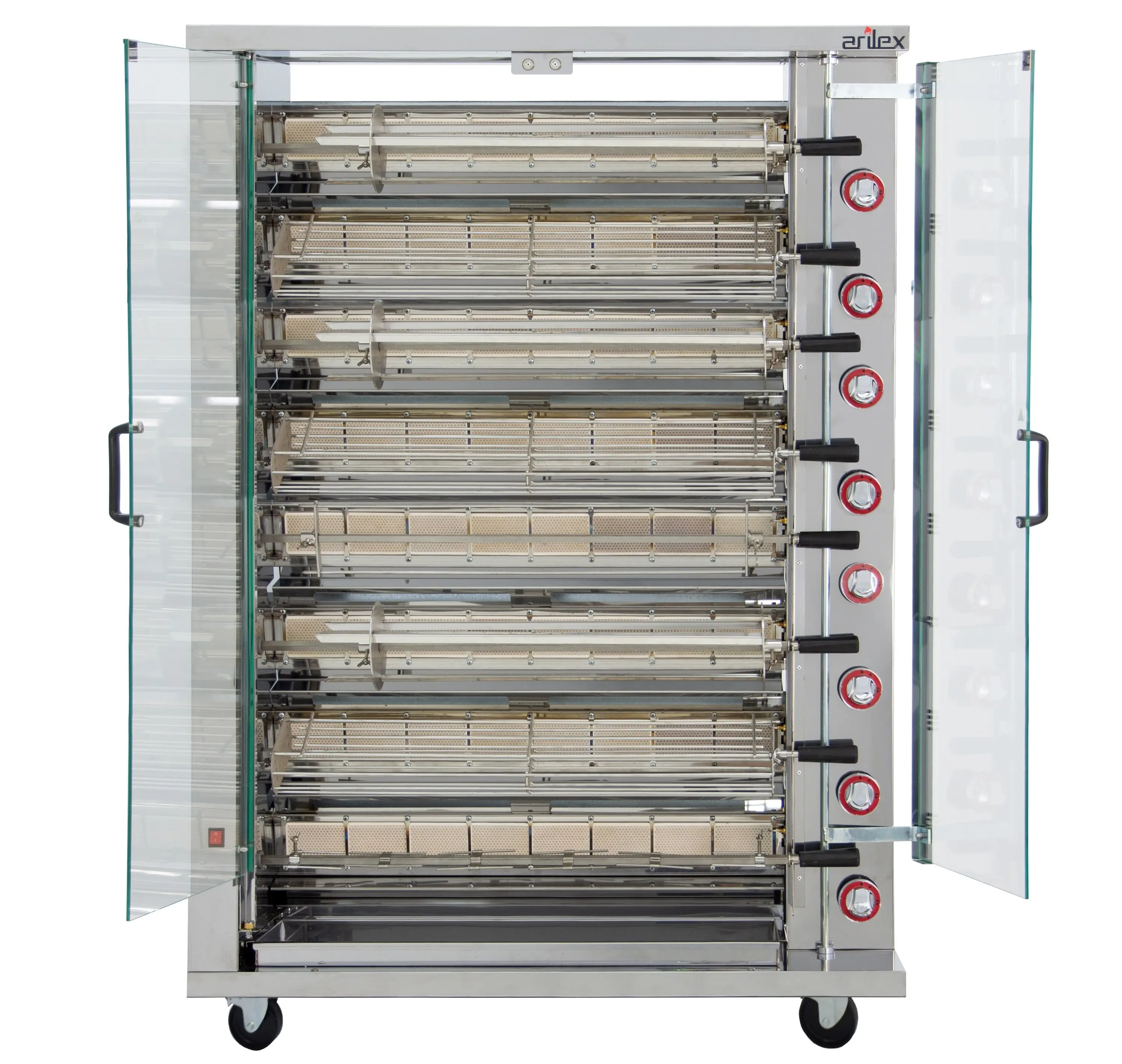 Asador de pollos a gas de 8 espadas 8ASPG