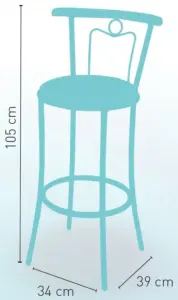 Taburete con estructura tubular Con o Sin respaldo TABURETE MARSELLA