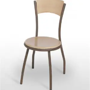 Silla con estructura tubular Con Copete de Madera Barnizada CINCINNATI