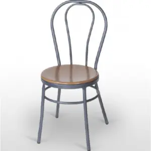 Silla con estructura tubular Con Copete de madera barnizada CHAMONIX