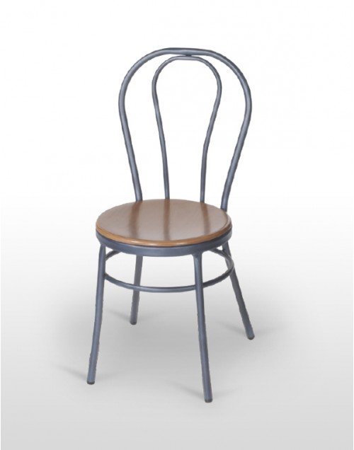Silla con estructura tubular Con Copete de madera barnizada CHAMONIX